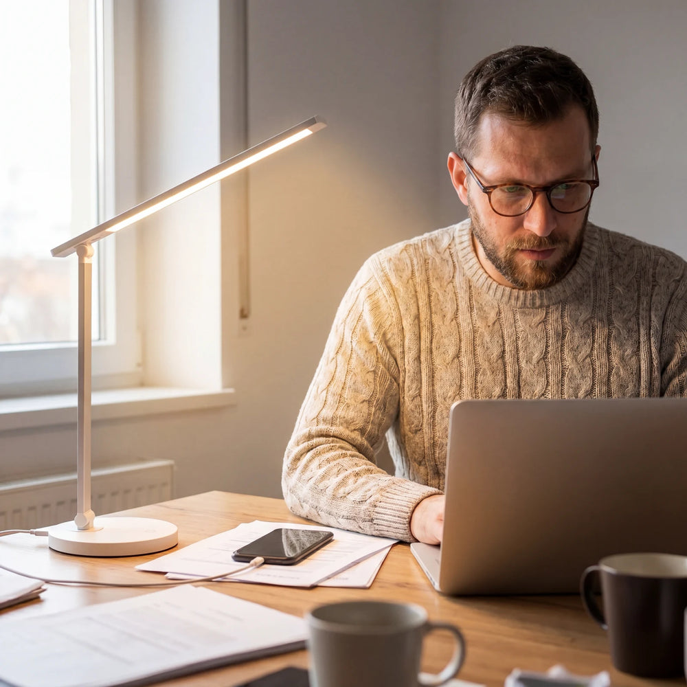 Desk Lamp for Men — LED with Wireless Charging