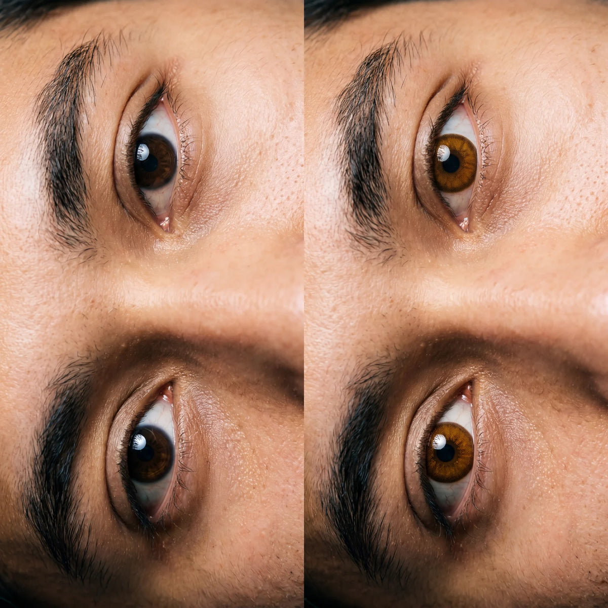 Before and after IRISFIX | Color Contact Lenses for Men