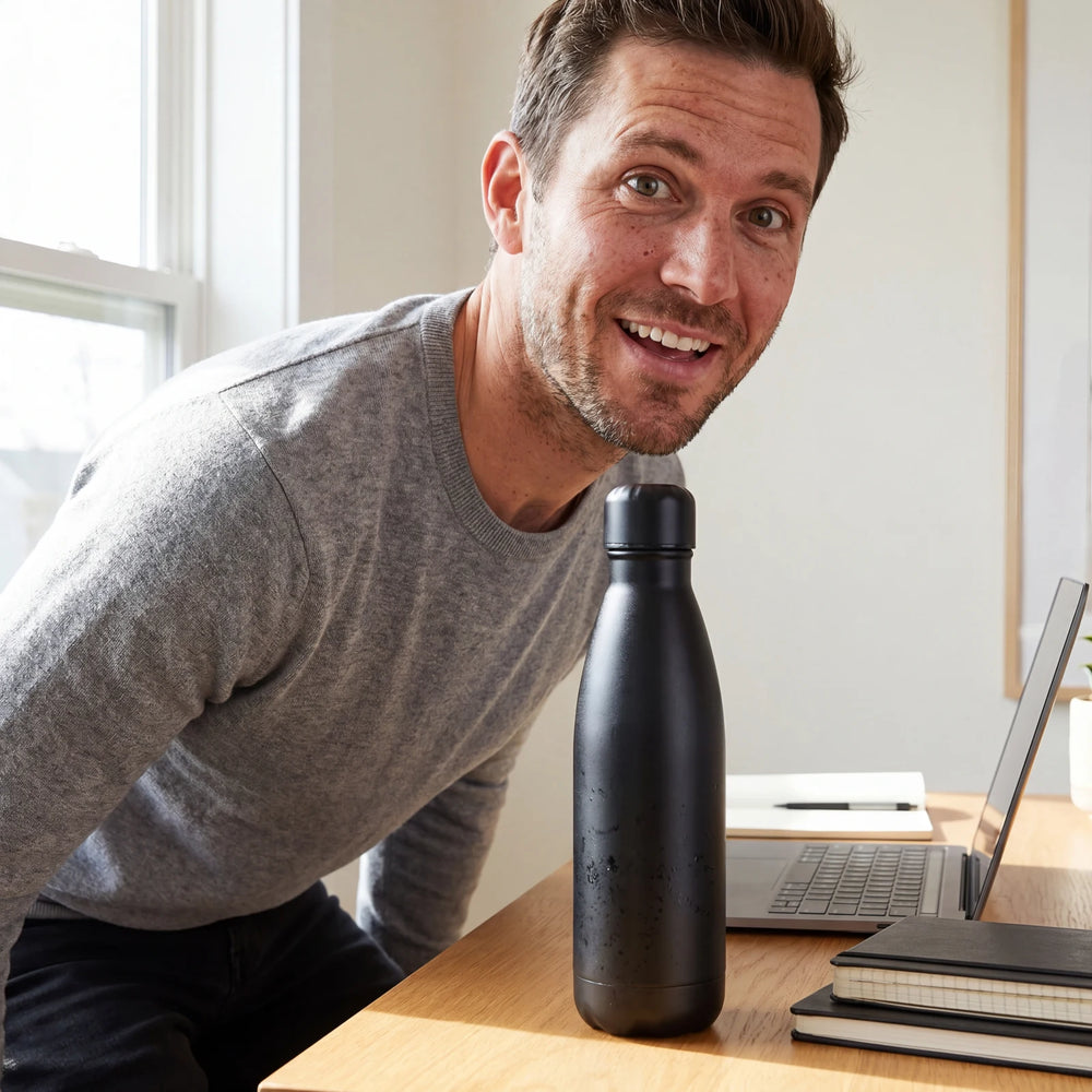 Insulated Water Bottle for Men — 40oz Stainless in use