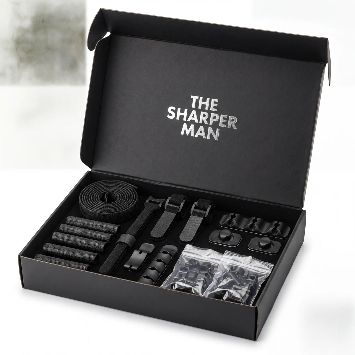 cable management kit for men — clean desk setup — The Sharper Man