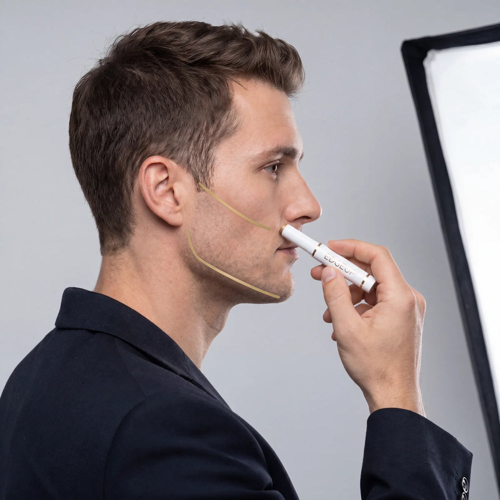 EDGEUP | Instant Cream for Hollow Cheeks for Men in use