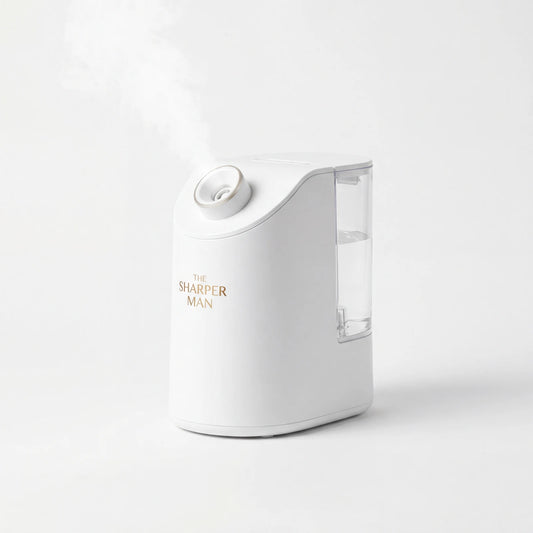 face steamer for men — open pores before shaving — The Sharper Man