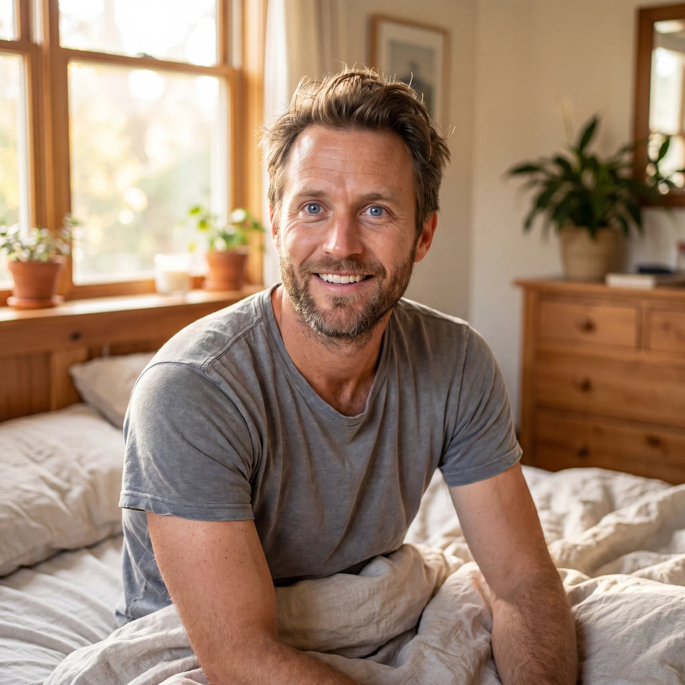 Sleep Mask for Men — Total Blackout, Deep Sleep in use