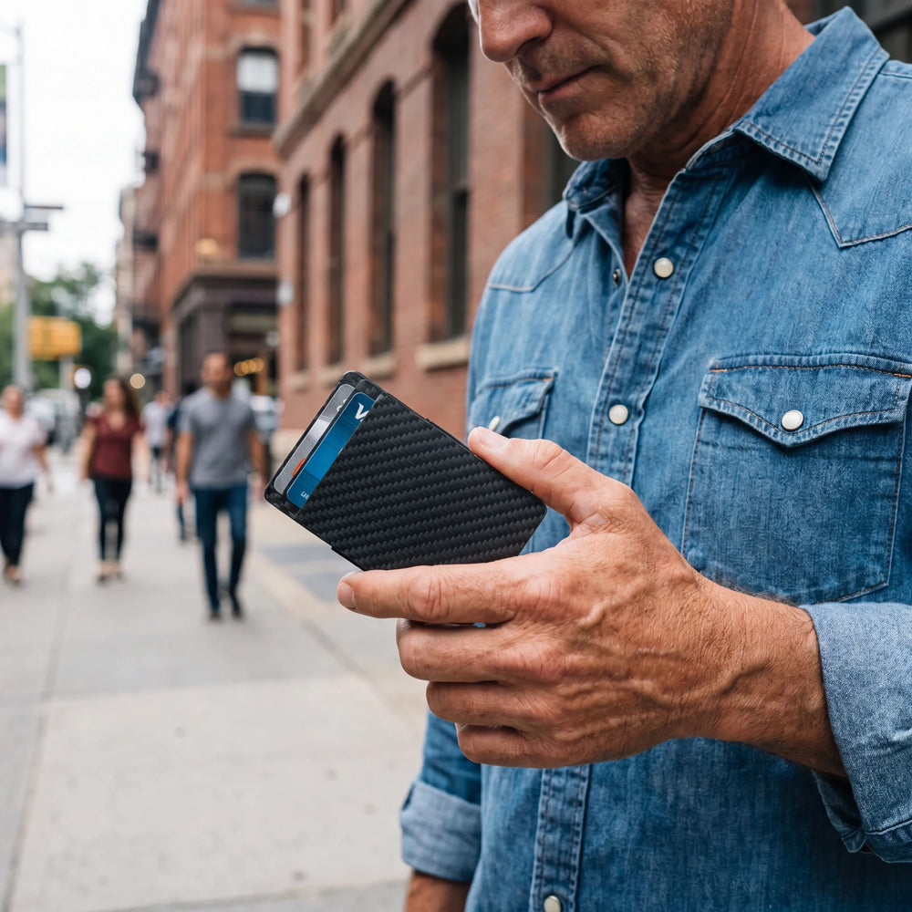 Slim Wallet for Men — RFID Carbon Fiber
