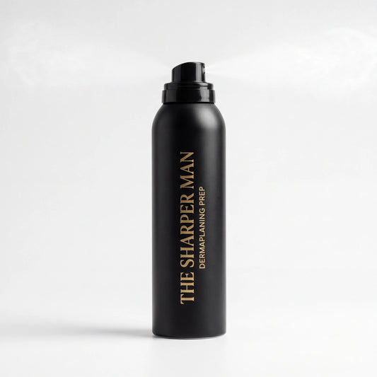 hair identifier spray dermaplaning prep for men — The Sharper Man