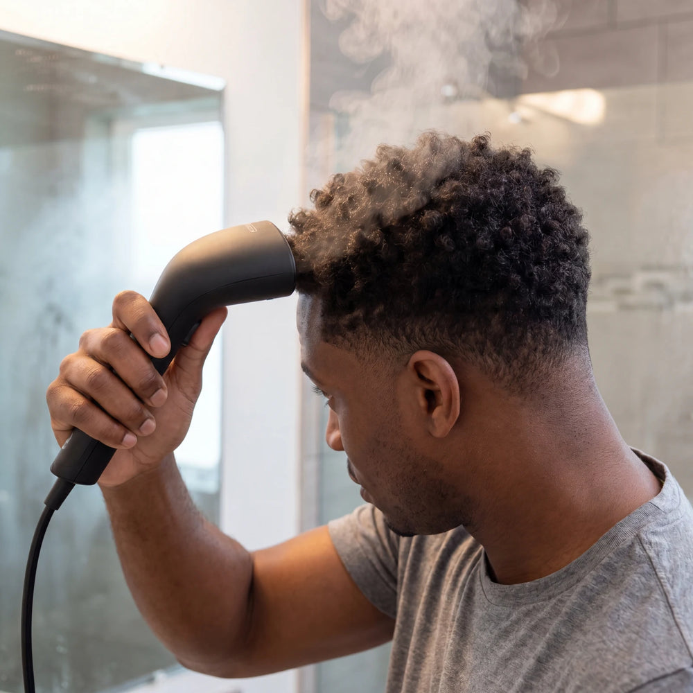 STEAMFIX | Handheld Hair Steamer for Men — Curly and Coily Hair