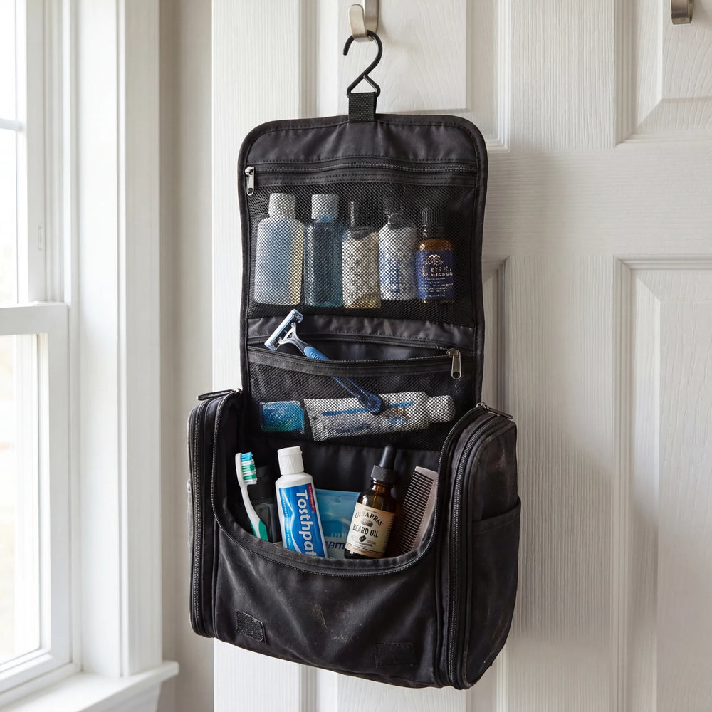 Travel Toiletry Bag for Men — Hanging 8-Compartment
